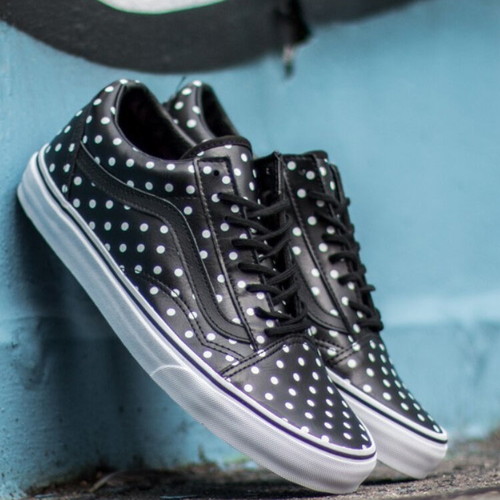 Vans Old Skool Leather Polka Dots sneakers like new, black and white