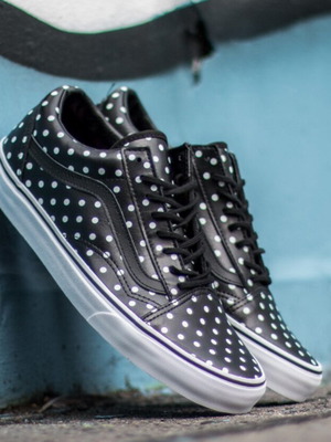 Vans Old Skool Leather Polka Dots sneakers like new, black and white