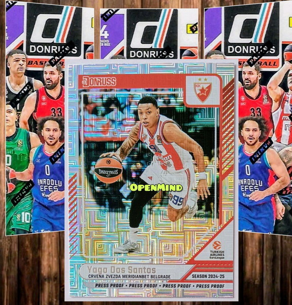 BASE PRESS PROOF - DOS SANTOS - CREVNA ZVEZDA - DONRUSS EUROLEAGUE 2024-25