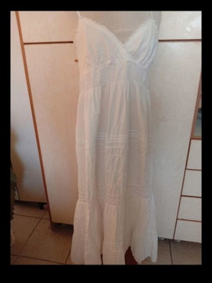 White cotton dress Speed Control lined, extra large