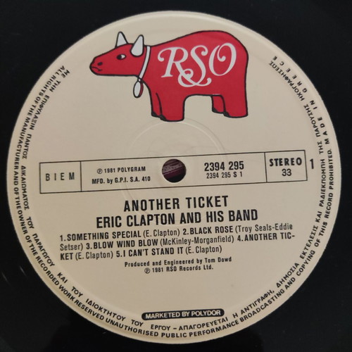 Vinyl Eric Clapton Another Ticket Greek Edition Blues Rock Classic Rock LP
