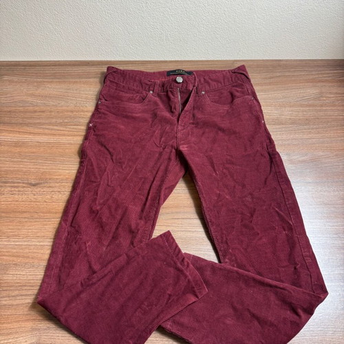 ZARA Men's Corduroy Pants Bordeaux New W30 EUR 38