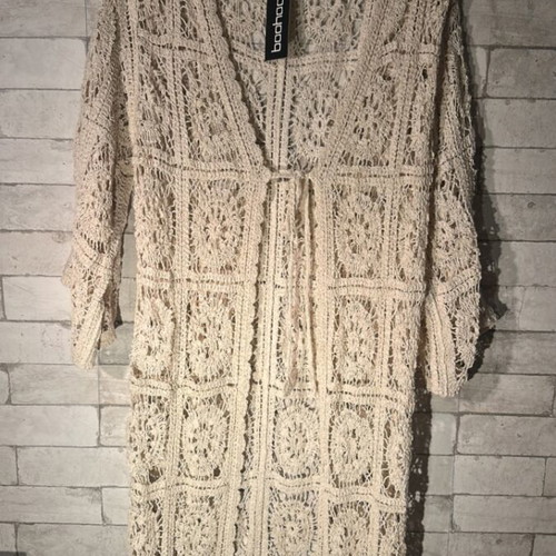 Embroidered Boohoo kaftan beige new, size L