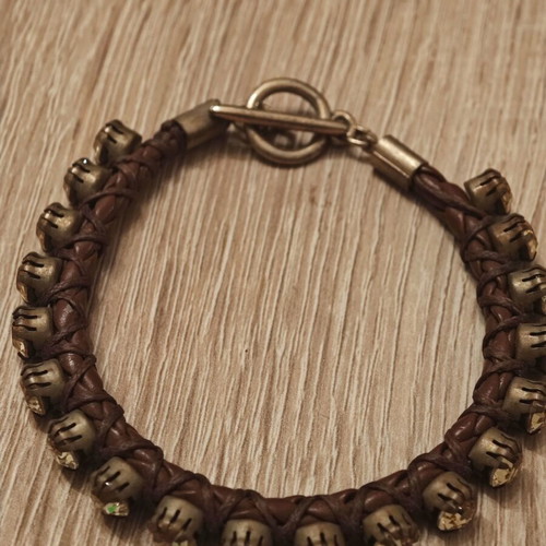 Bracelet brown with yellow strass