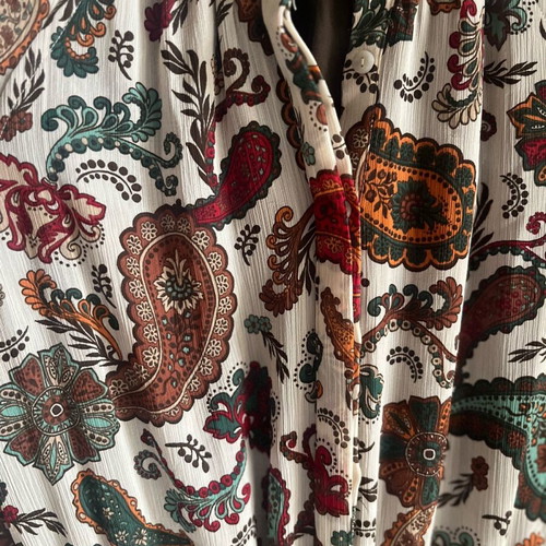 Benetton dress with paisley new, red multicolor, size M