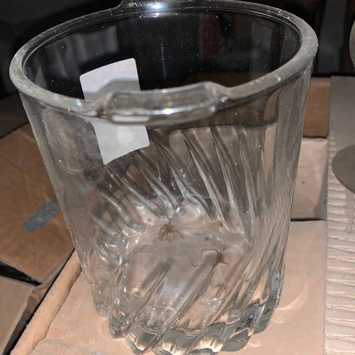 Glass for Ice Cubes or Drinks with Embossed Spiral Design