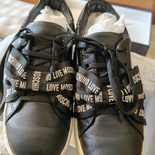 Love Moschino women's black and white sneakers like new