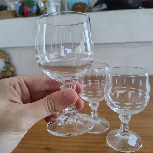 Set of 3 crystal stemmed glasses like new