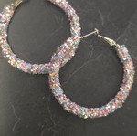 Hoop earrings like new, multicolor