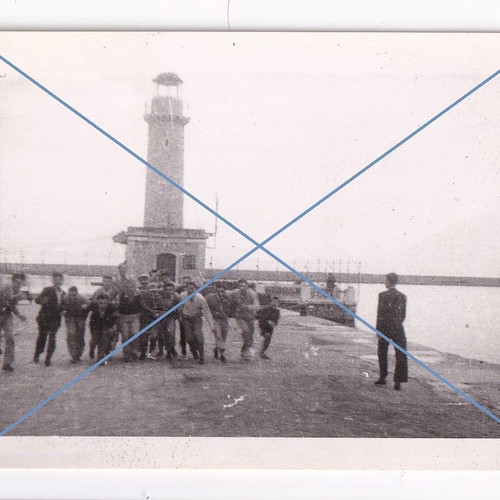 Patras lighthouse photo used black and white 6.5x9.5 cm