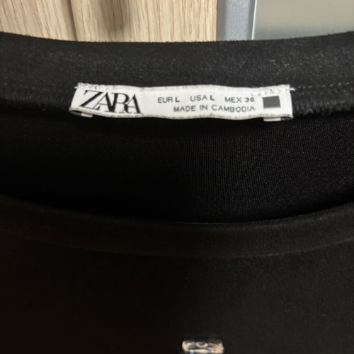 Black dress with silver studs size L from Zara like new