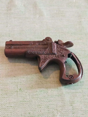 Vintage metal toy pistol 9 inches used