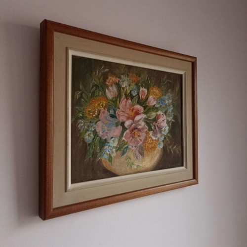 Oil painting used, 46x38 cm, signed, wooden frame