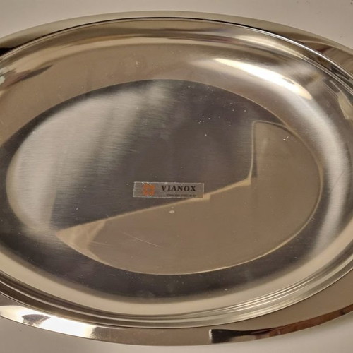 Vianox serving platter new, stainless steel 45.5x29.5cm