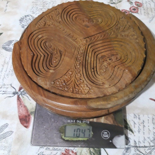 Handmade folding wooden basket made of rosewood like new
