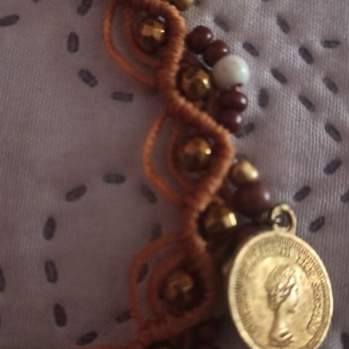 Macrame anklet new, brown