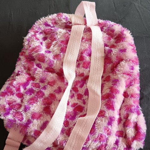Ty Beanie Boos backpack like new, pink leopard plush