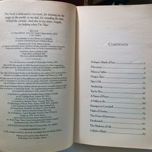 Eragon book used, Christopher Paolini, English