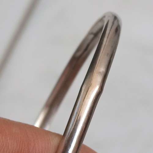 2 Silver 925 Bracelets, One Bangle and One with Clasp, Small Defects