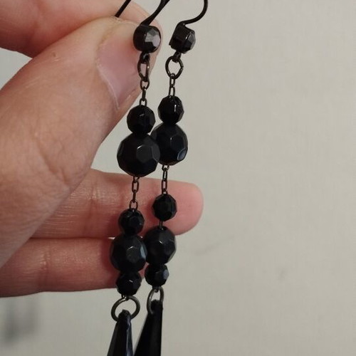 Bijou Brigitte black gothic dangling earrings new