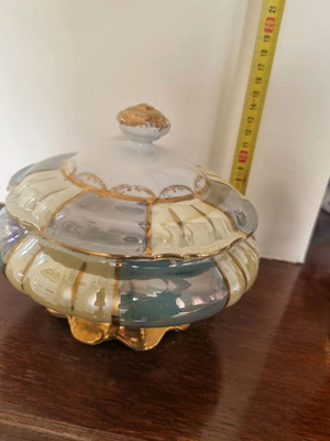 Antique 1950's fondantière like new with porcelain lid