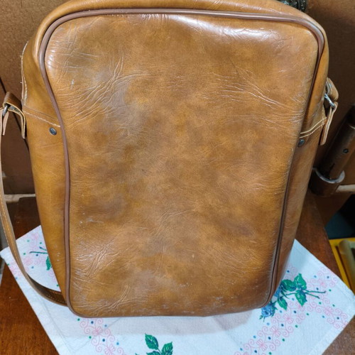 Vintage Rex Olympic leather bag 1960s handmade, like new