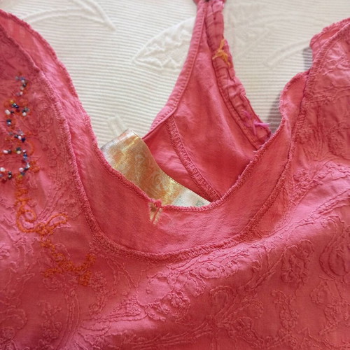 Vintage Just Angels Long Top with Crossed Straps and Beads, Like New
