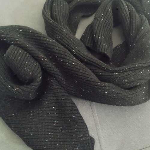 Black scarf like new with colored dots