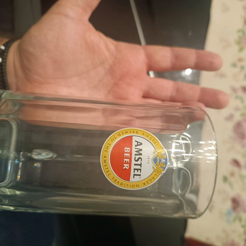 Amstel beer glasses set of 4 like new, large