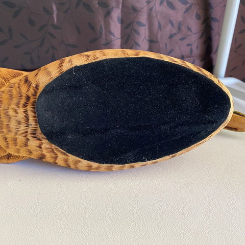 Wild duck wood carving pair used