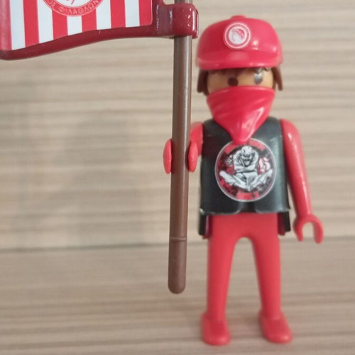 Playmobil Olympiacos Fan Figure like new with team flag