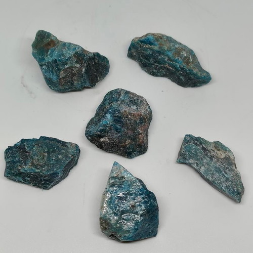 Natural Raw Blue Apatite 6 Pieces 106g