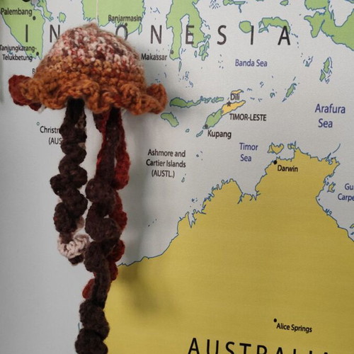 Brown Handmade Jellyfish 23-25 cm like new