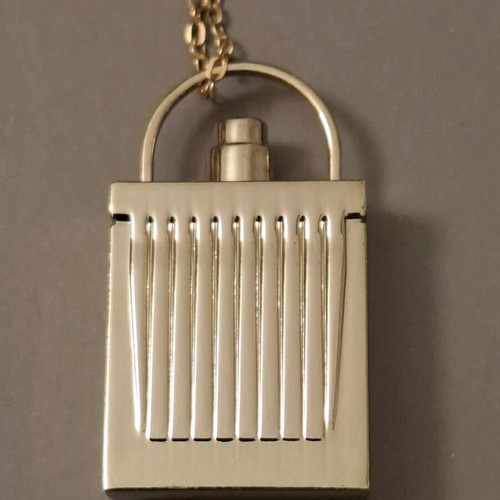 Chloé necklace used, gold tone with padlock pendant