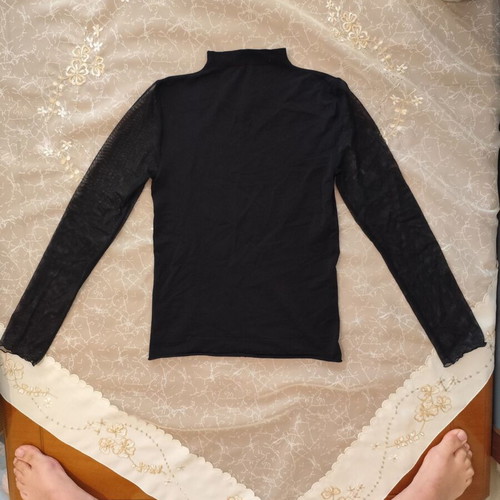 Black elastic blouse like new 100% polyester