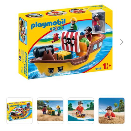 Playmobil Pirate Ship like new with water cannon and figures