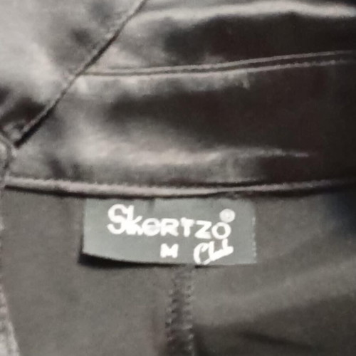 Satin black shirt new with strass buttons