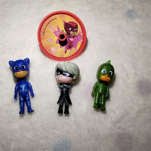 PJ Masks figures set with spinning top like new