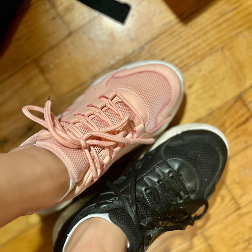 Sneakers size 36 spring colors pink like new and black used