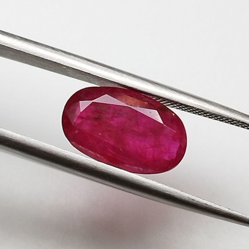 Natural unheated ruby 2.08 carat vivid red oval