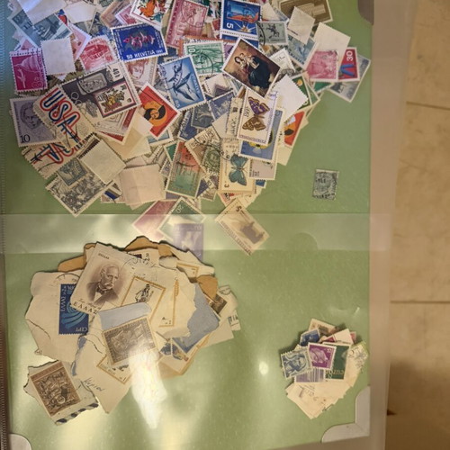 Old stamps collection used, 600–700 pieces from Greece and worldwide