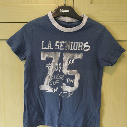 Tshirt pack of 3 boys' short-sleeve shirts like new, blue and purple