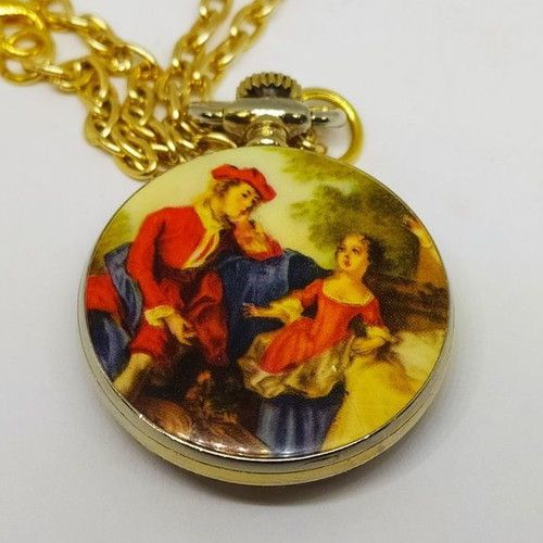 Pocket watch Herma Antichoc 1950-60 used, winding, gold-plated