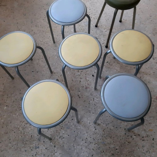 Stools used, pack of 7 with plastic cushion
