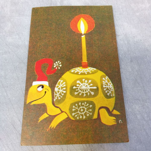 Christmas card from 1960s used, collectible