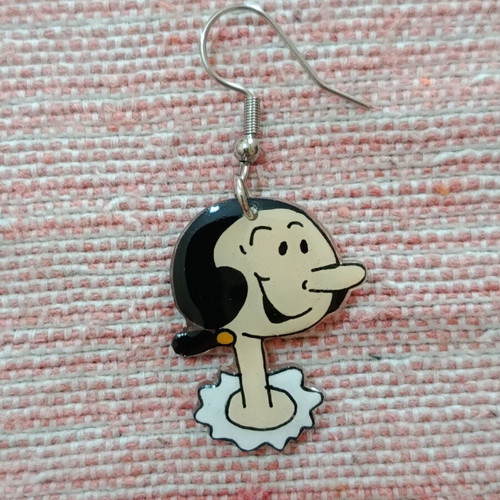 Handmade Popeye and Olive Earrings new, hand-painted