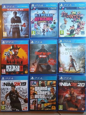 PS4 game bundle of 9, original cases