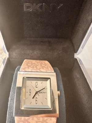 DKNY women's wristwatch, pink and silver
