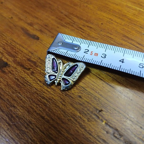 Butterfly brooch used with enamel in gold color