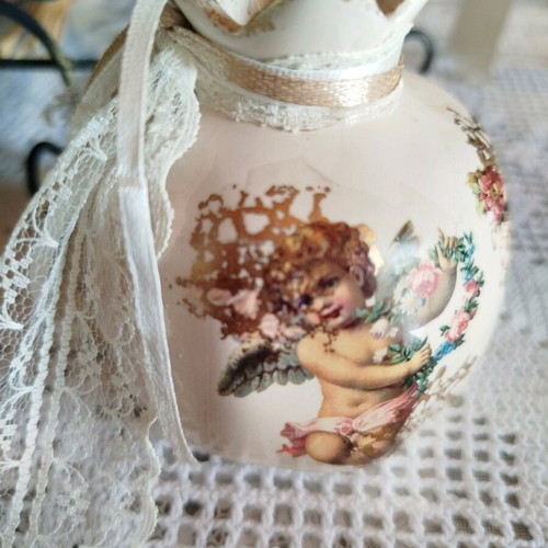 Vintage style pomegranate bibelot angel used
